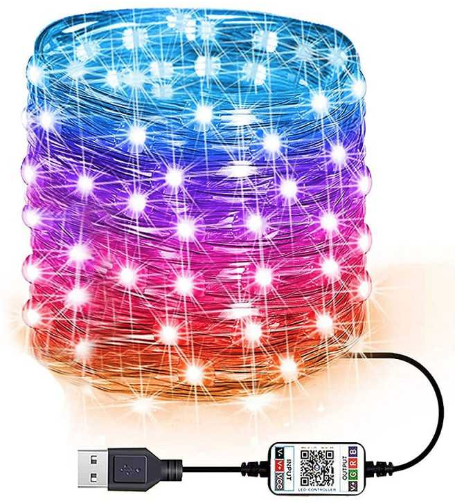 Instalatie luminoasa inteligenta bluetooth 4.0 control din aplicatie conectare prin USB 5 metri multicolora